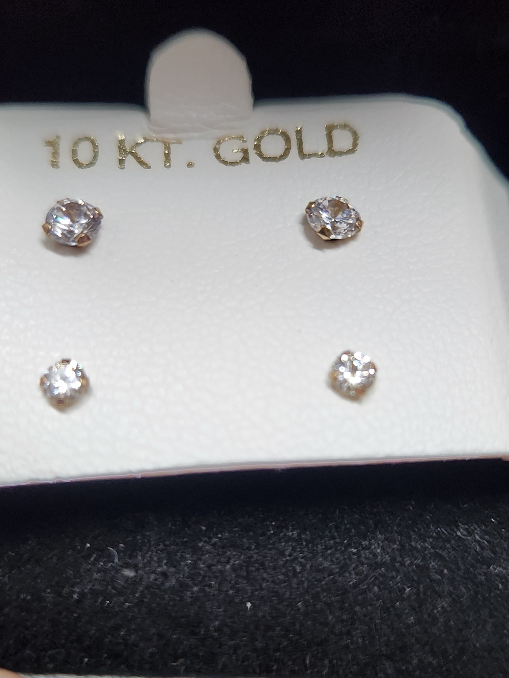 10KT Gold Stud Earring Set - Classic Sparkle